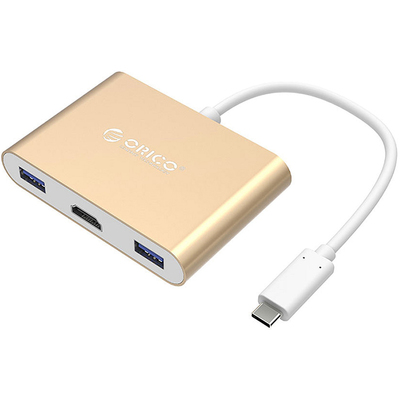 Cáp Chuyển Đổi Orico USB Type-C To HDMI + USB Type-C + 3 x USB 3.0 (RCH3A-GD)