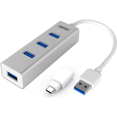 Bộ Chia Unitek 4 Cổng USB 3.0 + Đầu Đổi USB Type-C (Y-3082)