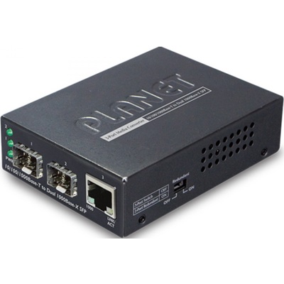 Bộ Chuyển Đổi Quang Điện Planet 10/100/1000BASE-T to Dual 1000BASE-X SFP Media Converter (GT-1205A)