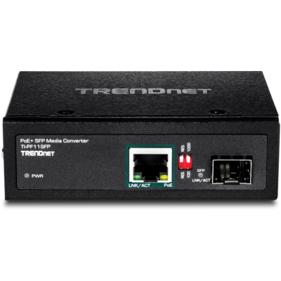 Bộ Chuyển Đổi Quang Điện TrendNet Industrial SFP to Gigabit PoE+ Media Converter (TI-PF11SFP)