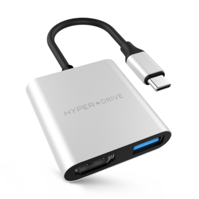 Cáp Chuyển Đổi  HyperDrive USB-C 4K HDMI 3-in-1 (HD259A-SILVER)
