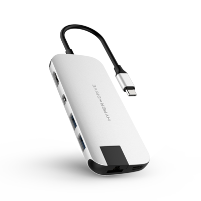Cáp Chuyển Đổi  HyperDrive USB-C SLIM 8-in-1 (HD247B-SILVER)