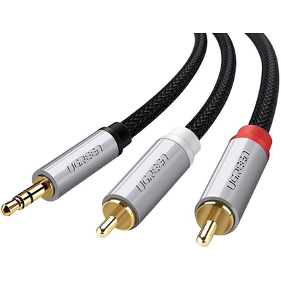Dây Cáp Âm Thanh UGreen 3.5mm Ra RCA Dài 1M Mạ Vàng Cao Cấp (40841)
