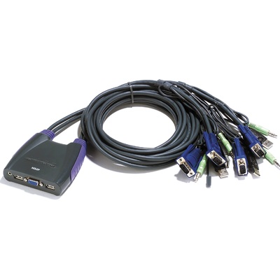 Dây Cáp KVM Aten 4-Port USB VGA/Audio Chiều Dài 1.8M (CS64UZ)