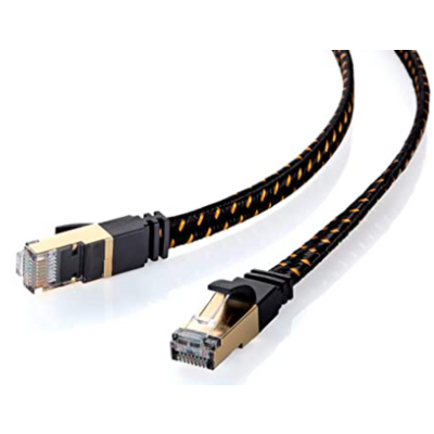 Dây Cáp Mạng Sanwa Supply KB-T8MEFL-01BK LAN Cable CAT8, Mesh Flat,3.3ft (1m)