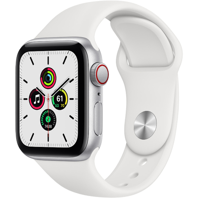 Đồng Hồ Thông Minh Apple Watch SE GPS + Cellular 40mm Silver Viền Nhôm Dây Cao Su (MYE82VN/A)