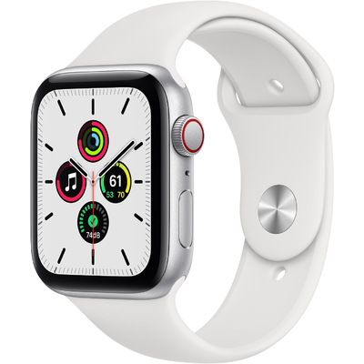 Đồng Hồ Thông Minh Apple Watch SE GPS + Cellular 44mm Silver Viền Nhôm Dây Cao Su (MYEM2VN/A)