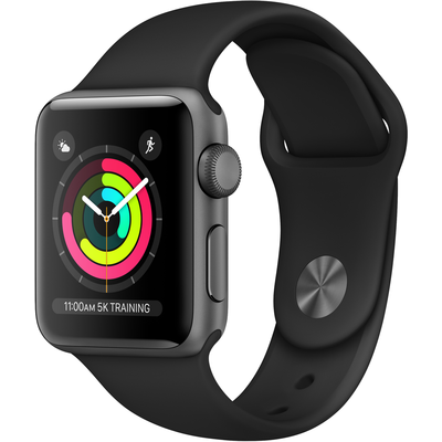 Đồng Hồ Thông Minh Apple Watch Series 3 GPS 38mm Viền Nhôm Dây Cao Su (MTF02VN/A)
