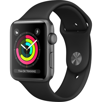 Đồng Hồ Thông Minh Apple Watch Series 3 GPS 42mm Viền Nhôm Dây Cao Su (MTF32VN/A)