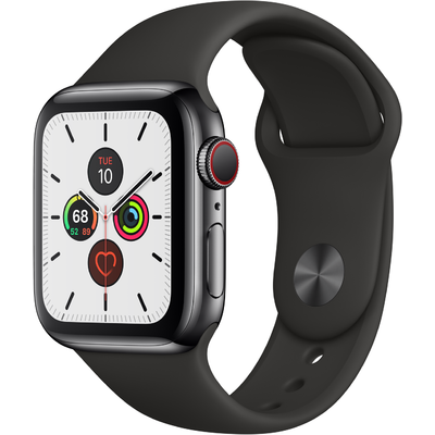 Đồng Hồ Thông Minh Apple Watch Series 5 GPS + Cellular 40mm Viền Thép Dây Cao Su (MWX82VN/A)