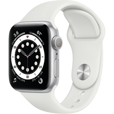 Đồng Hồ Thông Minh Apple Watch Series 6 GPS 40mm Silver Viền Nhôm Dây Cao Su (MG283VN/A)