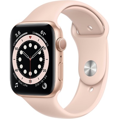 Đồng Hồ Thông Minh Apple Watch Series 6 GPS 44mm Gold Viền Nhôm Dây Cao Su (M00E3VN/A)
