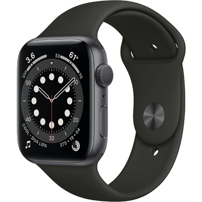 Đồng Hồ Thông Minh Apple Watch Series 6 GPS 44mm Space Gray Viền Nhôm Dây Cao Su (M00H3VN/A)