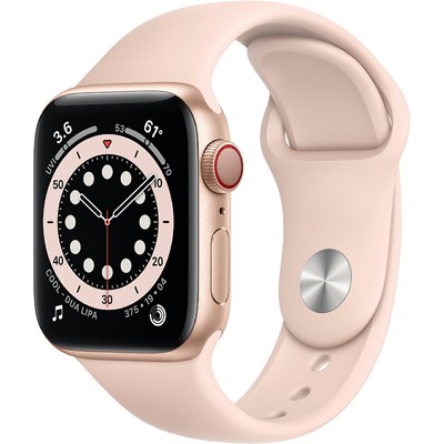 Đồng Hồ Thông Minh Apple Watch Series 6 GPS + Cellular 40mm Gold Viền Nhôm Dây Cao Su (M06N3VN/A)