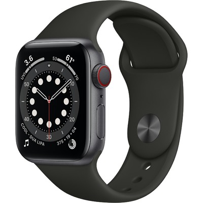 Đồng Hồ Thông Minh Apple Watch Series 6 GPS + Cellular 40mm Space Gray Viền Nhôm Dây Cao Su (M06P3VN/A)