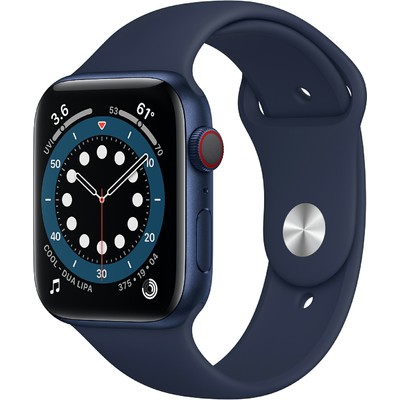 Đồng Hồ Thông Minh Apple Watch Series 6 GPS + Cellular 44mm Blue Viền Nhôm Dây Cao Su (M09A3VN/A)
