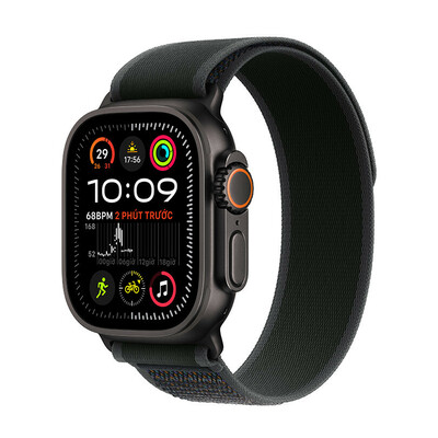 Đồng Hồ Thông Minh Apple Watch Ultra 2 GPS + Cellular 49mm Black Titanium Case with Black Trail Loop - S/M (MX4U3VN/A)