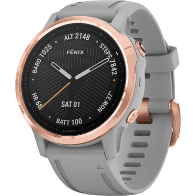 Đồng Hồ Thông Minh Garmin Fenix 6S - Sapphire Rose Gold-Tone With Powder Gray Band (010-02159-75)