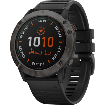 Đồng Hồ Thông Minh Garmin Fenix 6X - Pro Solar Titanium Carbon Gray DLC With Black Band (010-02157-55)