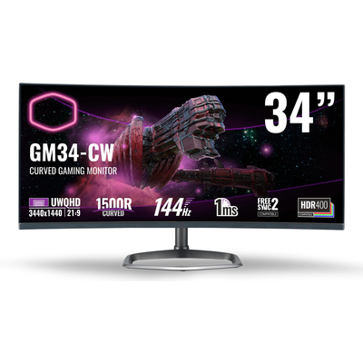 Màn Hình Máy Tính Cooler Master 34-Inch VA 2K UWQHD 144Hz Curved (CMI-GM34-CW-US)