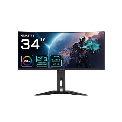 Màn Hình Máy Tính Gigabyte MO34WQC Gaming 34" OLED WQHD 175Hz (20VM0-MO34WQ1BT-1APR)