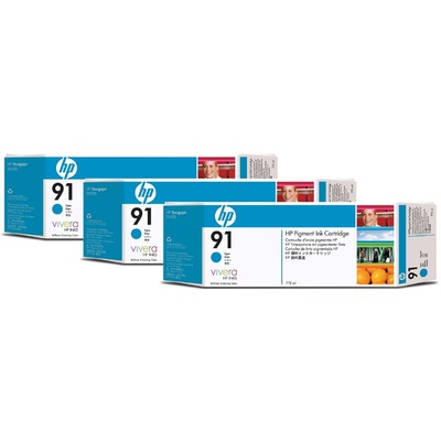 Mực In HP 91 3-pack 775-ml Cyan Ink Cartridges (C9483A)
