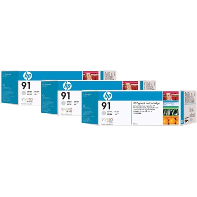 Mực In HP 91 3-pack 775-ml Light Gray DesignJet Pigment Ink Cartridges (C9482A)