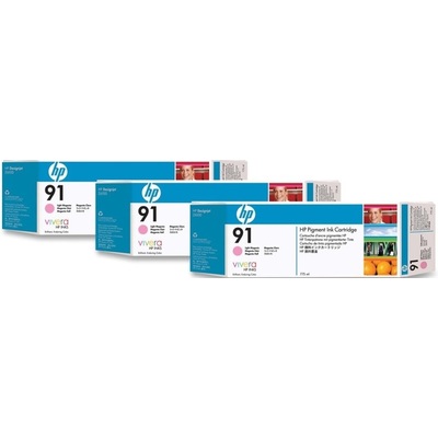 Mực In HP  91 3-pack 775-ml Light Magenta DesignJet Pigment Ink Cartridges (C9487A)