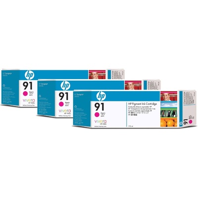 Mực In HP 91 3-pack 775-ml Magenta DesignJet Pigment Ink Cartridges (C9484A)