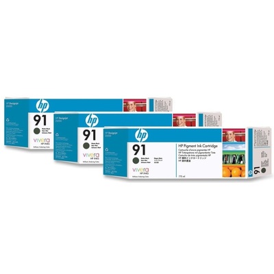 Mực In HP 91 3-pack 775-ml Matte Black DesignJet Pigment Ink Cartridges (C9480A)