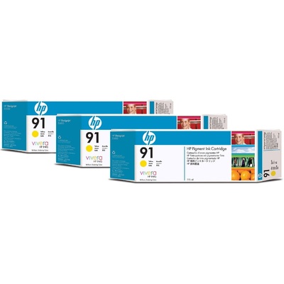 Mực In HP 91 3-pack 775-ml Yellow DesignJet Pigment Ink Cartridges (C9485A)