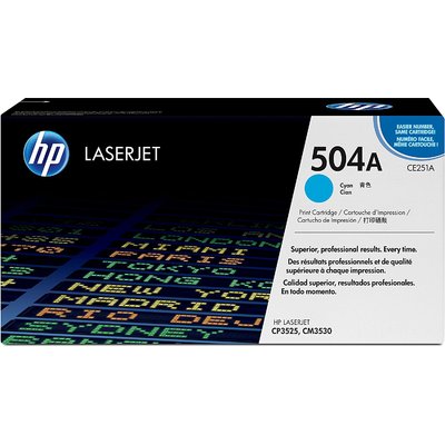 Mực In Laser Màu HP 504A Cyan Original LaserJet Toner Cartridge (CE251A)