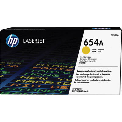 Mực In Laser Màu HP 654A Yellow Original LaserJet Toner Cartridge (CF332A)