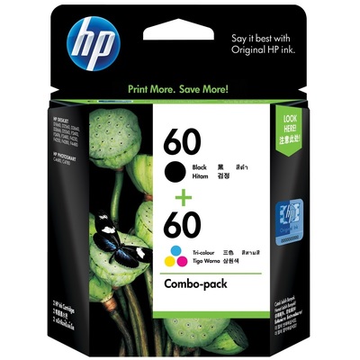 Mực In Phun HP 60 2-pack Black/Tri-color Original Ink Cartridges (CN067AA)