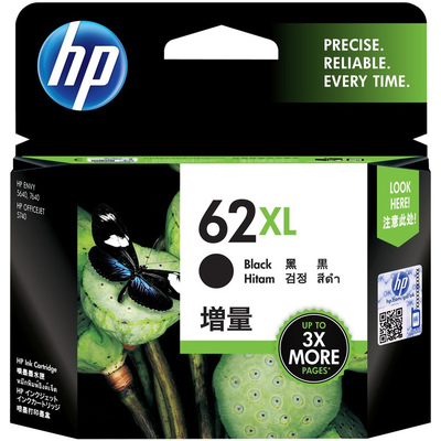 Mực In Phun HP 62XL High Yield Black Original Ink Cartridge (C2P05AA)