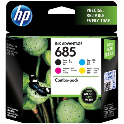 Mực In Phun HP 685 4-pack Black/Cyan/Magenta/Yellow Original Ink Advantage Cartridges (F6V35AA)