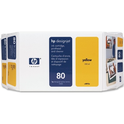 Mực In Phun HP 80 Value Pack 350-ml Yellow Ink Cartridge and Printhead (C4893A)