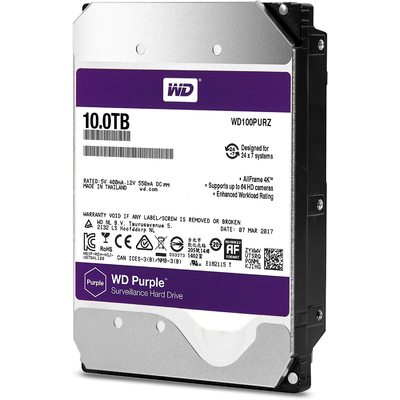 Ổ Cứng Camera WD Purple 10TB SATA 5400RPM 256MB Cache 3.5" (WD100PURZ)