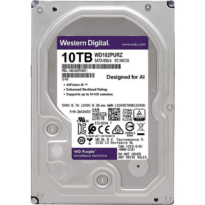 Ổ Cứng Camera WD Purple 10TB SATA 7200RPM 256MB Cache 3.5" (WD101PURZ)