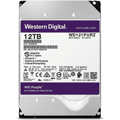 Ổ Cứng Camera WD Purple 12TB SATA 7200RPM 256MB Cache 3.5" (WD121PURZ)