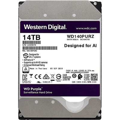 Ổ Cứng Camera WD Purple 14TB SATA 7200RPM 512MB Cache 3.5" (WD140PURZ)