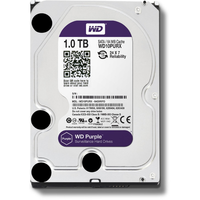 Ổ Cứng Camera WD Purple 1TB SATA 5400RPM 64MB Cache 3.5" (WD10PURX)