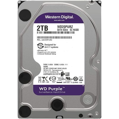 Ổ Cứng Camera WD Purple 2TB SATA 5400RPM 64MB Cache 3.5" (WD20PURZ)