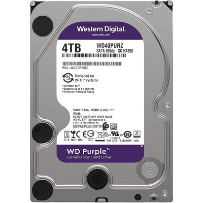 Ổ Cứng Camera WD Purple 4TB SATA 5400RPM 64MB Cache 3.5" (WD40PURZ)