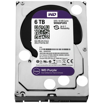 Ổ Cứng Camera WD Purple 6TB SATA 5400RPM 64MB Cache 3.5" (WD60PURX)