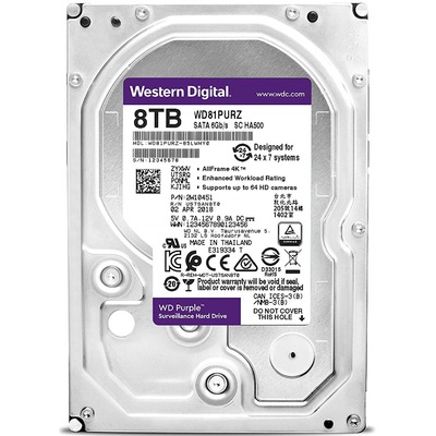 Ổ Cứng Camera WD Purple 8TB SATA 5400RPM 256MB Cache 3.5" (WD81PURZ)