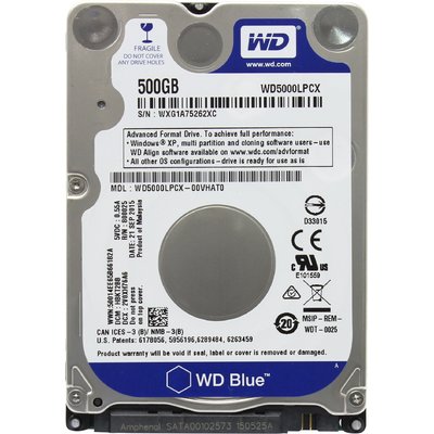 Ổ Cứng HDD 2.5" WD Blue 500GB SATA 5400RPM 16MB Cache (WD5000LPCX)