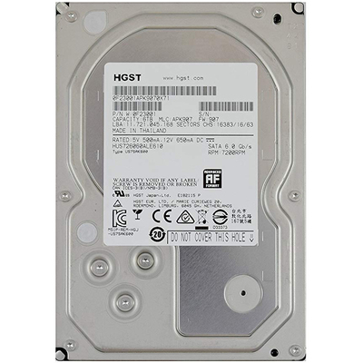 Ổ Cứng HDD 3.5" HGST Ultrastar 7K6000 6TB SATA 7200RPM 128MB Cache (HUS726060ALE610 / 0F23001)