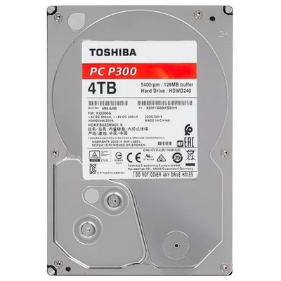 Ổ Cứng HDD 3.5" Toshiba P300 4TB SATA 5400RPM 128MB Cache (HDWD240UZSVA)