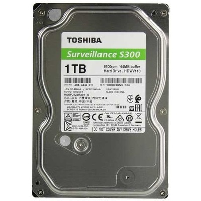 Ổ Cứng HDD 3.5" Toshiba S300 SURVEILLANCE 1TB SATA 5700RPM 64MB Cache (HDWV110UZSVA)